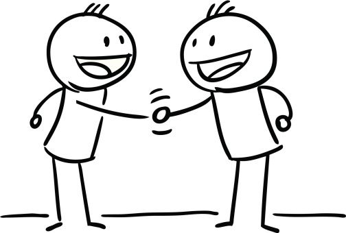stick figure hand shake